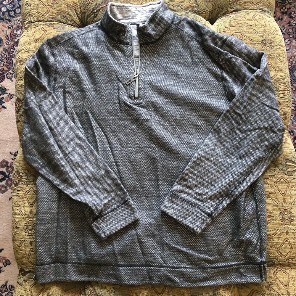 Tommy Bahama Gray Pull-Over Sweatshirt Heather Quarter Zip